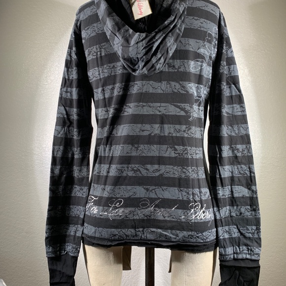 Johnny Was 4LNL striped Carly hoodie size S NWT - Picture 2 of 6